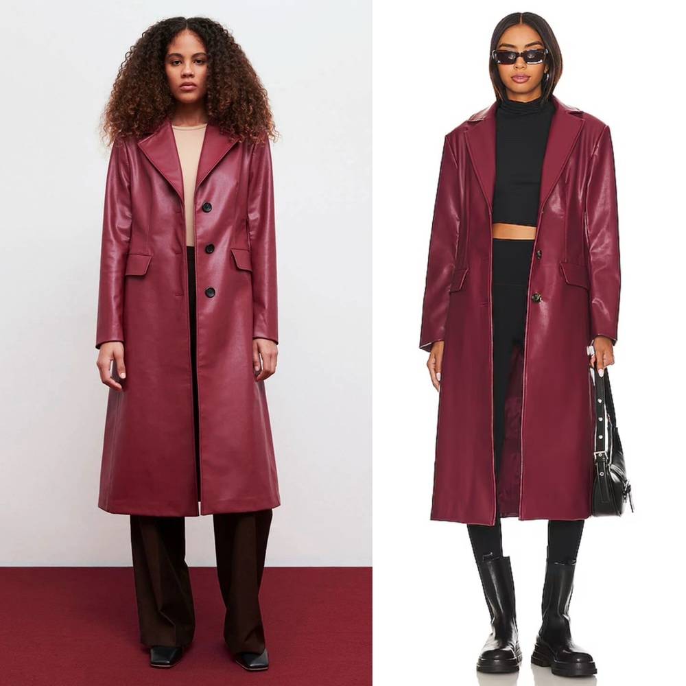 APPARIS x Mansur Gavriel | NWT! Liv Apple Leather Trench Coat in Rhubarb